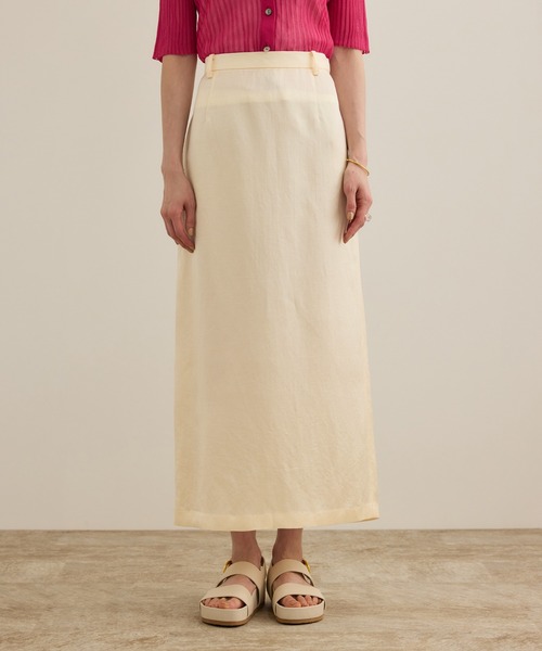 ROPE'(ロペ)の「アセテートリネンバッククロススカート/洗える(スカート・レディース・オフホワイト/ブラック・36/38)」の12枚目の写真