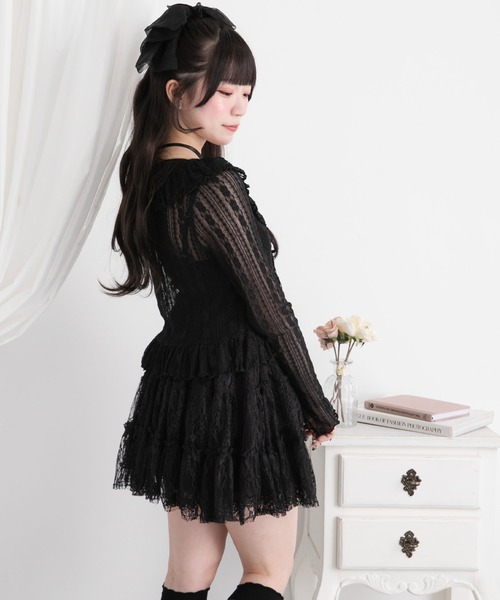 DearMyLoveRose(ディアマイラブローズ)の「レースティアードミニスカート(スカート・レディース・ブラック/ホワイト・LARGE/3L/LL/MEDIUM/SMALL)」の18枚目の写真