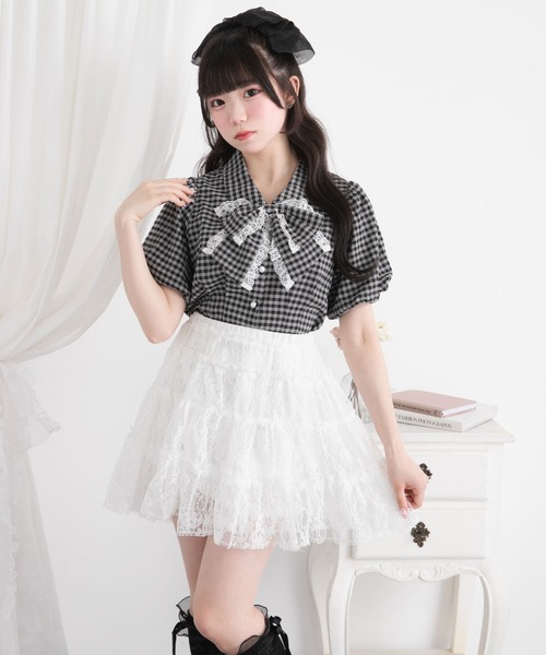 DearMyLoveRose(ディアマイラブローズ)の「レースティアードミニスカート(スカート・レディース・ブラック/ホワイト・LARGE/3L/LL/MEDIUM/SMALL)」の11枚目の写真
