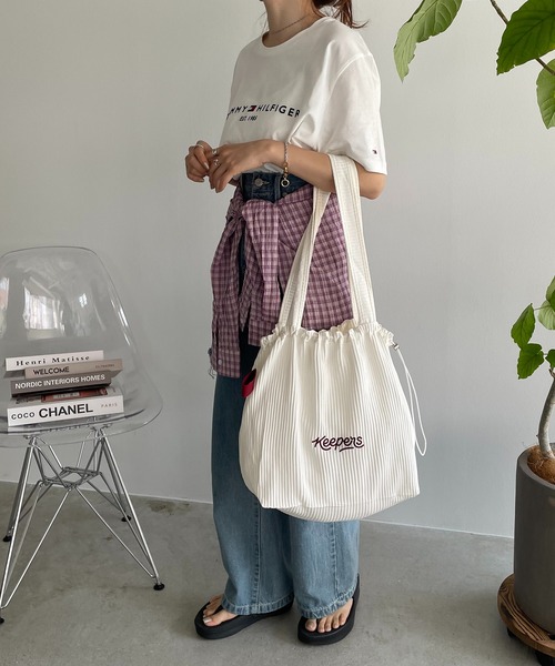 Keepers】刺繍ロゴプリーツトートバッグ（トートバッグ