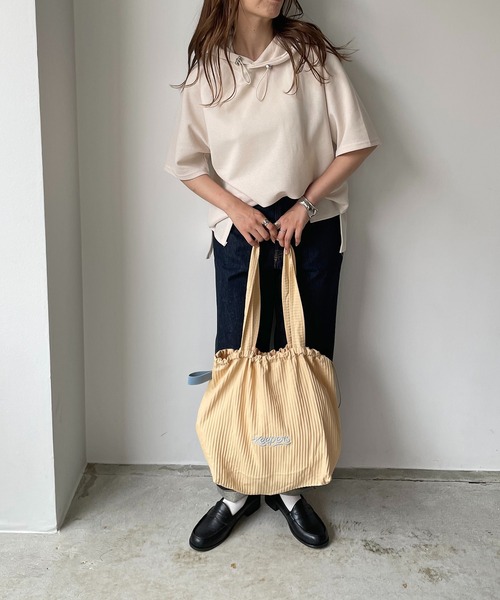 セール】【Keepers】 刺繍 ロゴ プリーツ トートバッグ（トートバッグ