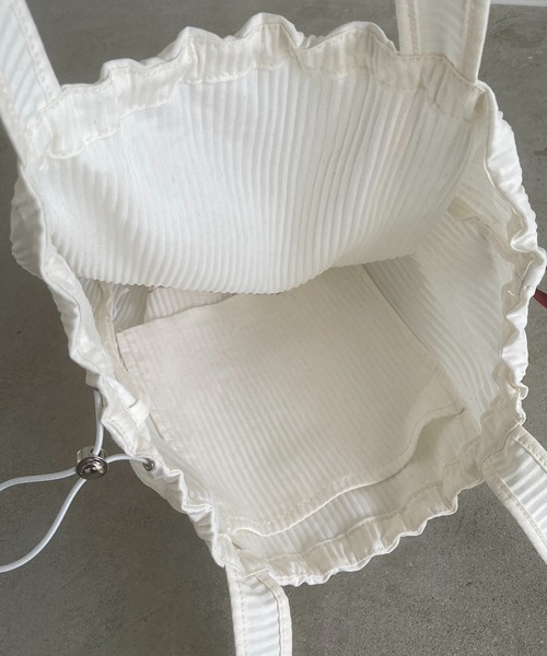 210nouve(トゥージュヌーブ)の「【Keepers】 刺繍 ロゴ プリーツ トートバッグ(トートバッグ・レディース・クリーム/ミント/ブラック/イエロー・FREE)」の17枚目の写真