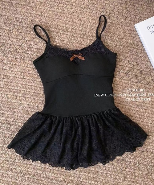 Lace Ladies（レースレディース）の「レーシィ リボン カップ付き キャミソール インナー（キャミソール・レディース・ホワイト/アイボリー/ブラック・FREE）」の9枚目の写真