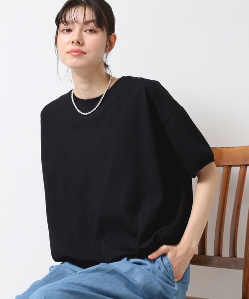 Dessin（デッサン）の「【二の腕カバー/接触冷感/UV】ドローコードカットソー（XS～L）（Tシャツ/カットソー・レディース・ブルー系その他2/ホワイト系/ブラック/ライトブルー・00/01/02/03）」の4枚目の写真
