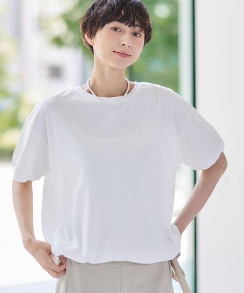 Dessin（デッサン）の「【二の腕カバー/接触冷感/UV】ドローコードカットソー（XS～L）（Tシャツ/カットソー・レディース・ブルー系その他2/ホワイト系/ブラック/ライトブルー・00/01/02/03）」の9枚目の写真