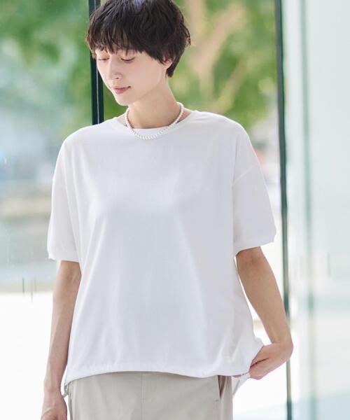 Dessin（デッサン）の「【二の腕カバー/接触冷感/UV】ドローコードカットソー（XS～L）（Tシャツ/カットソー・レディース・ブルー系その他2/ホワイト系/ブラック/ライトブルー・00/01/02/03）」の10枚目の写真