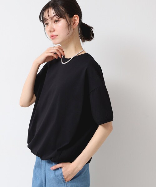 Dessin（デッサン）の「【二の腕カバー/接触冷感/UV】ドローコードカットソー（XS～L）（Tシャツ/カットソー・レディース・ブルー系その他2/ホワイト系/ブラック/ライトブルー・00/01/02/03）」の15枚目の写真