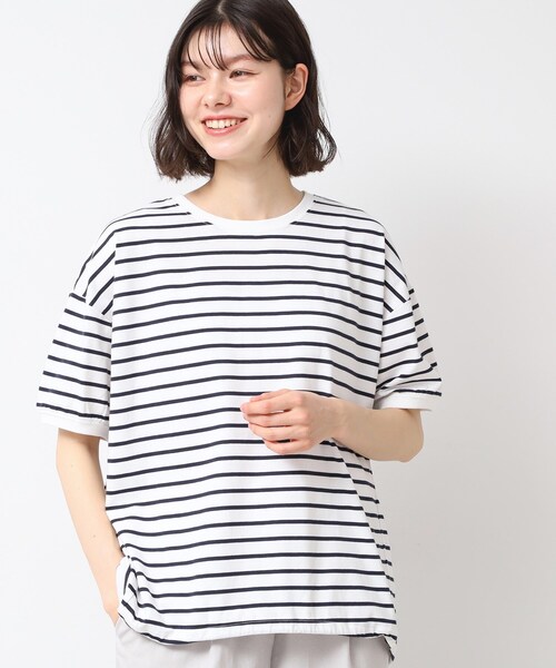 Dessin（デッサン）の「【二の腕カバー/接触冷感/UV】ドローコードカットソー（XS～L）（Tシャツ/カットソー・レディース・ブルー系その他2/ホワイト系/ブラック/ライトブルー・00/01/02/03）」の19枚目の写真