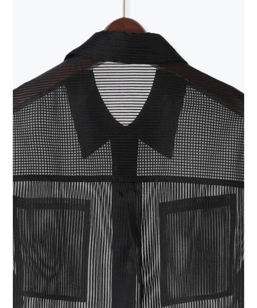 Te chichi（テチチ）の「シアーコードストライプシャツジャケット（ノーカラージャケット・レディース・ブラック/オフホワイト・F）」の17枚目の写真