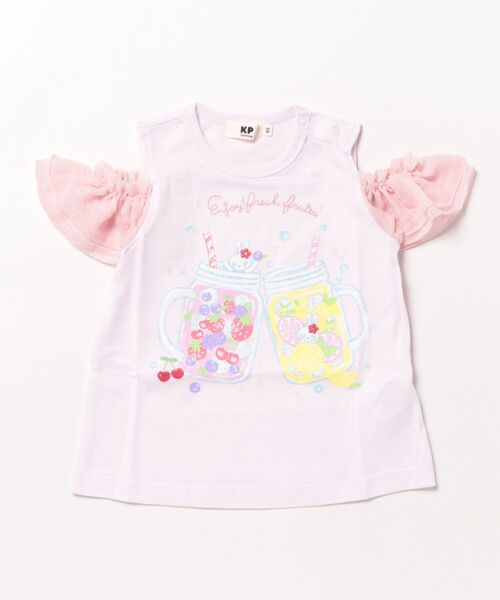 KP（ケーピー）の「32/-天竺ｷｼﾘﾄｰﾙ加工半袖Ｔシャツ（Tシャツ/カットソー・キッズ・サックスブルー/ベビーピンク/イエロー・100cm/110cm/120cm/130cm/140cm/90cm）」の3枚目の写真