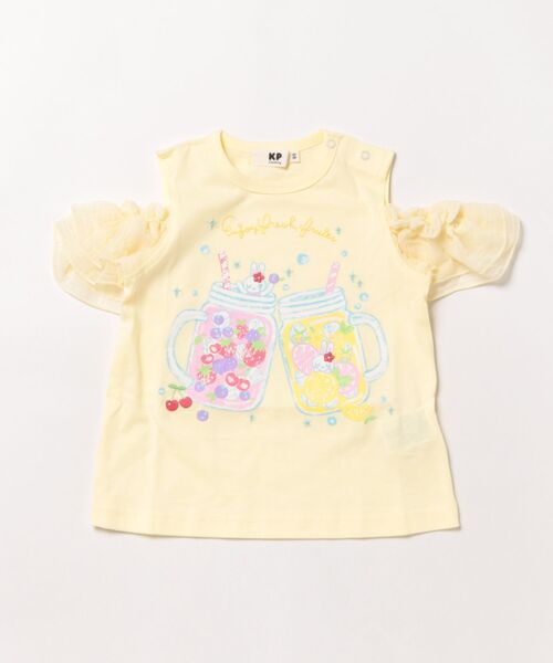 KP（ケーピー）の「32/-天竺ｷｼﾘﾄｰﾙ加工半袖Ｔシャツ（Tシャツ/カットソー・キッズ・サックスブルー/ベビーピンク/イエロー・100cm/110cm/120cm/130cm/140cm/90cm）」の2枚目の写真