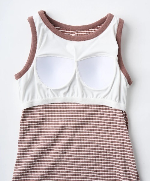 BILLABONG（ビラボン）の「BILLABONG レディース BRA CUP RIB TANK ONEPIECE ワンピース 【2025年夏モデル】/ビラボンパット付ボーダーリブロングドレス（ワンピース・レディース・ブラウン系その他/ブラック/レッド・MEDIUM）」の10枚目の写真