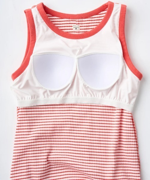 BILLABONG（ビラボン）の「BILLABONG レディース BRA CUP RIB TANK ONEPIECE ワンピース 【2025年夏モデル】/ビラボンパット付ボーダーリブロングドレス（ワンピース・レディース・ブラウン系その他/ブラック/レッド・MEDIUM）」の4枚目の写真