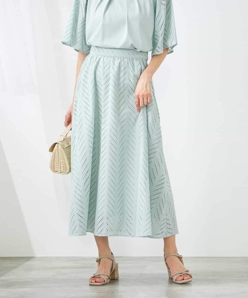 ebure リーフリバーレーススカート　レーススカート　フレアスカート ebure リーフリバーレーススカート レーススカート フレア