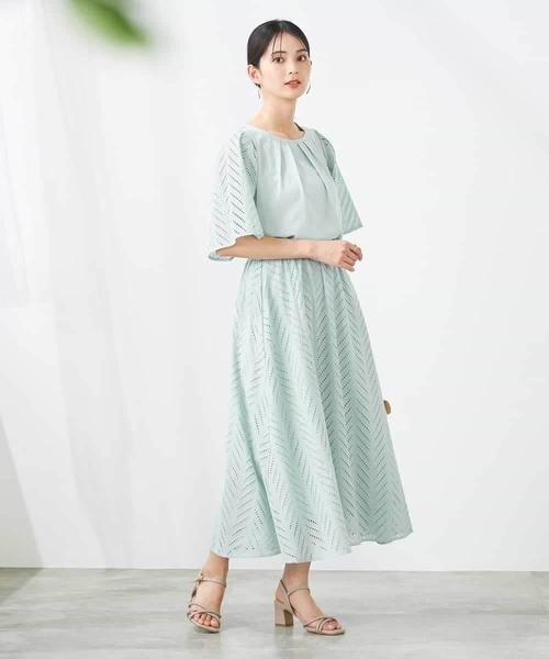 a.v.v(アーヴェヴェ)の「リーフレーススカート(スカート・レディース・ミント/アイボリー・38/40/36)」の17枚目の写真
