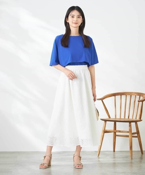 a.v.v(アーヴェヴェ)の「リーフレーススカート(スカート・レディース・ミント/アイボリー・38/40/36)」の20枚目の写真