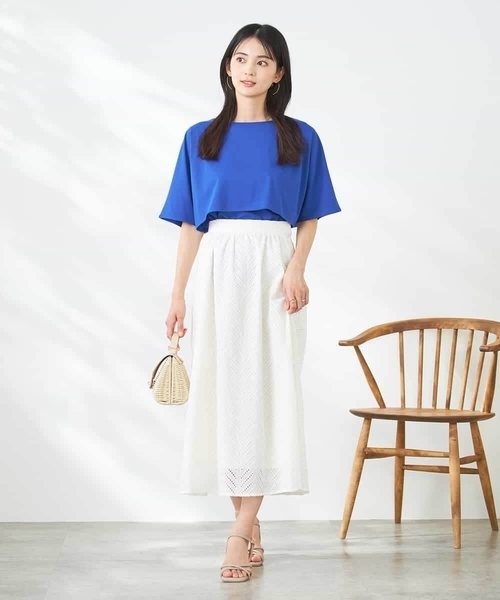 a.v.v(アーヴェヴェ)の「リーフレーススカート(スカート・レディース・ミント/アイボリー・38/40/36)」の21枚目の写真