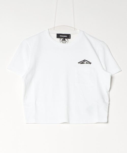 DSQUARED2(ディースクエアード)の「Icon Mini Fit Pocket Tee/0252(Tシャツ/カットソー・レディース・ホワイト・L/M/S/XS)」の1枚目の写真
