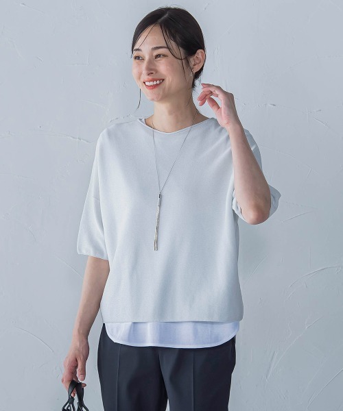 LAUTREAMONT（ロートレアモン）の「ラメ入りホールガーメントVネックニット≪手洗い可能≫（ニット/セーター・レディース・ピンク/ライトグレー/グリーン/ライトブルー・9号）」の2枚目の写真