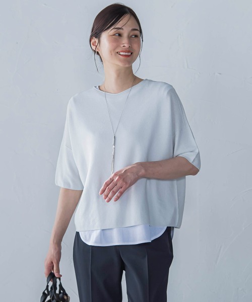 LAUTREAMONT（ロートレアモン）の「ラメ入りホールガーメントVネックニット≪手洗い可能≫（ニット/セーター・レディース・ピンク/ライトグレー/グリーン/ライトブルー・9号）」の6枚目の写真