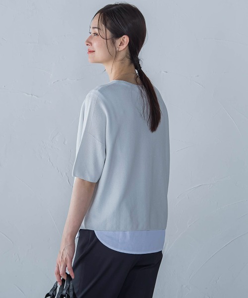 LAUTREAMONT（ロートレアモン）の「ラメ入りホールガーメントVネックニット≪手洗い可能≫（ニット/セーター・レディース・ピンク/ライトグレー/グリーン/ライトブルー・9号）」の7枚目の写真