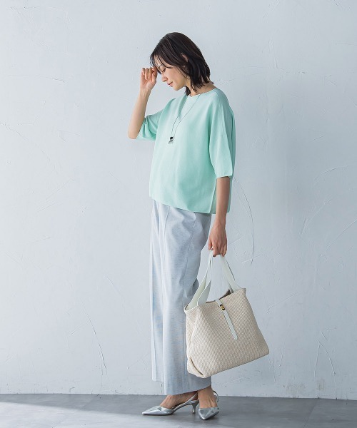 LAUTREAMONT（ロートレアモン）の「ラメ入りホールガーメントVネックニット≪手洗い可能≫（ニット/セーター・レディース・ピンク/ライトグレー/グリーン/ライトブルー・9号）」の14枚目の写真