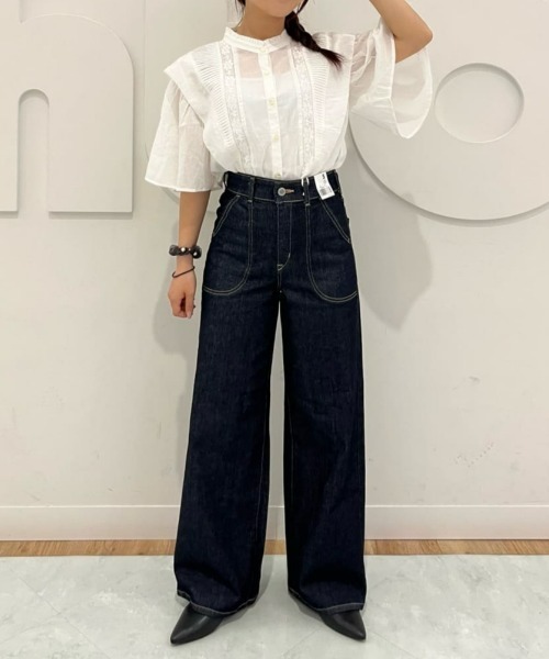 Right-on（ライトオン）の「【HONEYSUCKLE ROSE】半袖レースブラウス（シャツ/ブラウス・レディース・ホワイト/ブラック・L/M）」の10枚目の写真