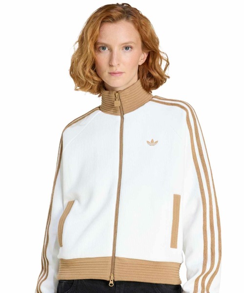 【M】adidas アディダス　ニット トラックトップ　ホワイト　ブラウン　茶 KNIT SST / トラックトップ ニット / トラックジャケット / ジャージ