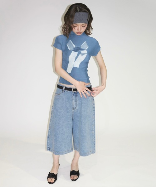 musubore（ムスボレ）の「【 select 】sparkly studs bermuda denim PT / バミューダデニムパンツ（デニムパンツ・レディース・ブルー・L/M）」の10枚目の写真