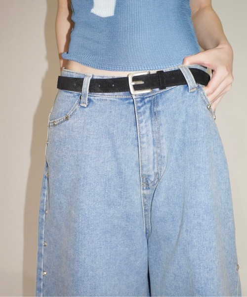 musubore（ムスボレ）の「【 select 】sparkly studs bermuda denim PT / バミューダデニムパンツ（デニムパンツ・レディース・ブルー・L/M）」の7枚目の写真