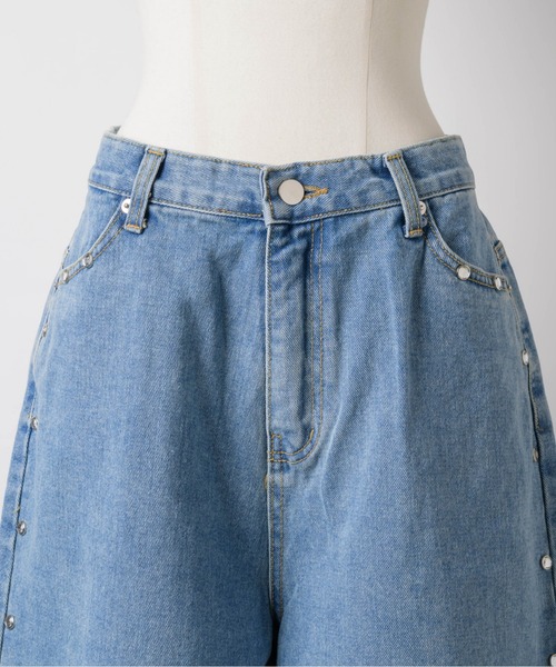 musubore（ムスボレ）の「【 select 】sparkly studs bermuda denim PT / バミューダデニムパンツ（デニムパンツ・レディース・ブルー・L/M）」の21枚目の写真