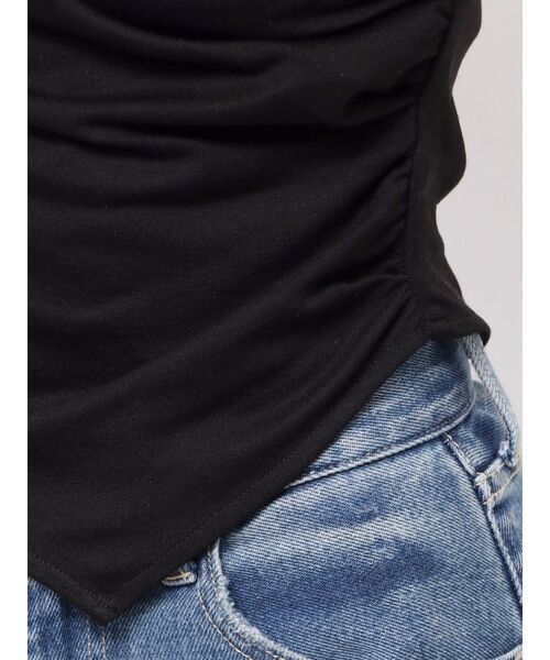 MURUA（ムルーア）の「ドレープワンショルトップス（Tシャツ/カットソー・レディース・ブラック/ホワイト/ブルー・FREE）」の18枚目の写真