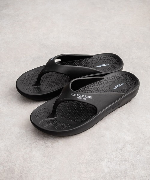 U.S. POLO ASSN.(ユーエスポロアッスン)の「U.S. POLO ASSN. ユーエスポロアッスン 軽量 ワンポイントロゴ入りトングサンダル/ビーチサンダル(サンダル・メンズ・ブラック/アイボリー/ダークブラウン・M/L/LL)」の8枚目の写真
