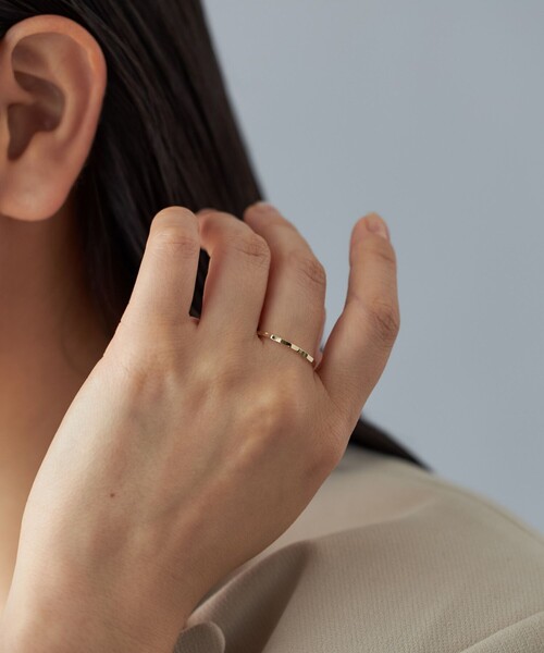 Jouete（ジュエッテ）の「[レイヤー] K10YG リング バンブーカット（リング・レディース・イエローゴールド・15号/7号/13号/9号/11号）」の6枚目の写真