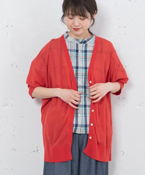 POU DOU DOU(プードゥドゥ)の「ドルマンカーディガン(カーディガン/ボレロ・レディース・ブラック/ライトグレー/オレンジ/グリーン・M)」の4枚目の写真