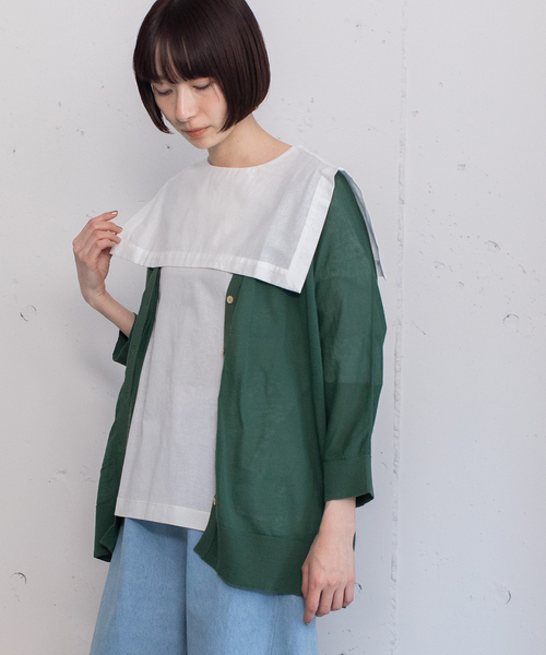 POU DOU DOU(プードゥドゥ)の「ドルマンカーディガン(カーディガン/ボレロ・レディース・ブラック/ライトグレー/オレンジ/グリーン・M)」の1枚目の写真