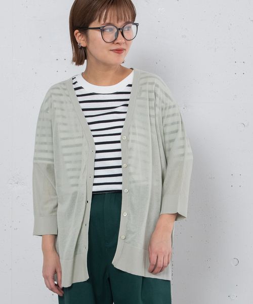 POU DOU DOU(プードゥドゥ)の「ドルマンカーディガン(カーディガン/ボレロ・レディース・ブラック/ライトグレー/オレンジ/グリーン・M)」の3枚目の写真