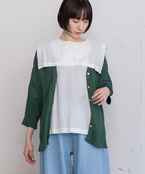 POU DOU DOU(プードゥドゥ)の「ドルマンカーディガン(カーディガン/ボレロ・レディース・ブラック/ライトグレー/オレンジ/グリーン・M)」の22枚目の写真