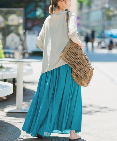 Spick & Span（スピックアンドスパン）の「HYU ギャザーワンピース（ワンピース・レディース・ブルー系その他/ホワイト/ブラック/ベージュ・38/36）」の5枚目の写真