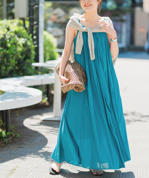 Spick & Span（スピックアンドスパン）の「HYU ギャザーワンピース（ワンピース・レディース・ブルー系その他/ホワイト/ブラック/ベージュ・38/36）」の8枚目の写真