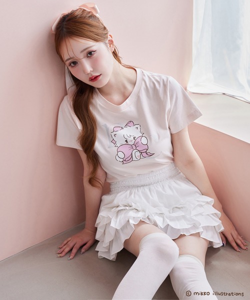 ナイスクラップ NICE CLAUP mikko コラボ Tシャツ one after another NICE CLAUP｜【mikko コラボ】プリントT