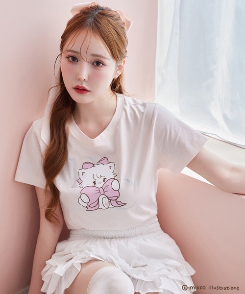 セール】【mikko コラボ】プリントTシャツ（Tシャツ/カットソー）｜one