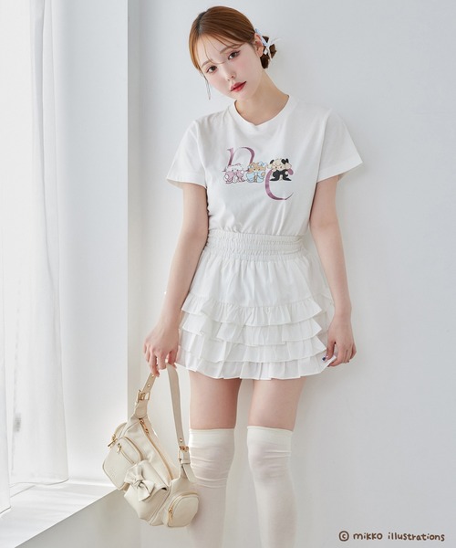 ナイスクラップ NICE CLAUP mikko コラボ Tシャツ mikko コラボ】プリントTシャツ（Tシャツ/カットソー）｜one