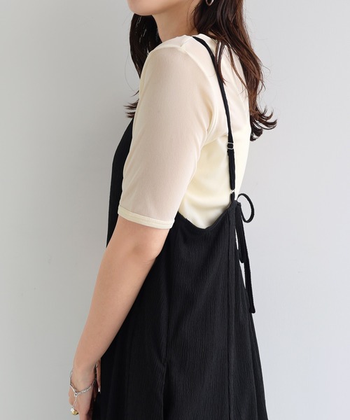 コンパクト半袖シアートップス（Tシャツ/カットソー）｜andme