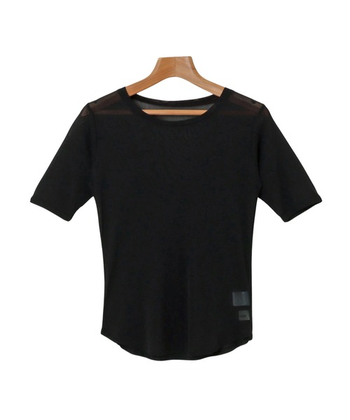 andme(アンドミー)の「コンパクト半袖シアートップス(Tシャツ/カットソー・レディース・チャコールグレー/ブラック/アイボリー/ライトピンク・FREE)」の17枚目の写真