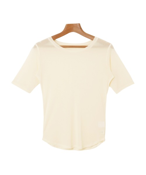 andme(アンドミー)の「コンパクト半袖シアートップス(Tシャツ/カットソー・レディース・チャコールグレー/ブラック/アイボリー/ライトピンク・FREE)」の16枚目の写真