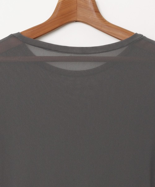 andme(アンドミー)の「コンパクト半袖シアートップス(Tシャツ/カットソー・レディース・チャコールグレー/ブラック/アイボリー/ライトピンク・FREE)」の8枚目の写真