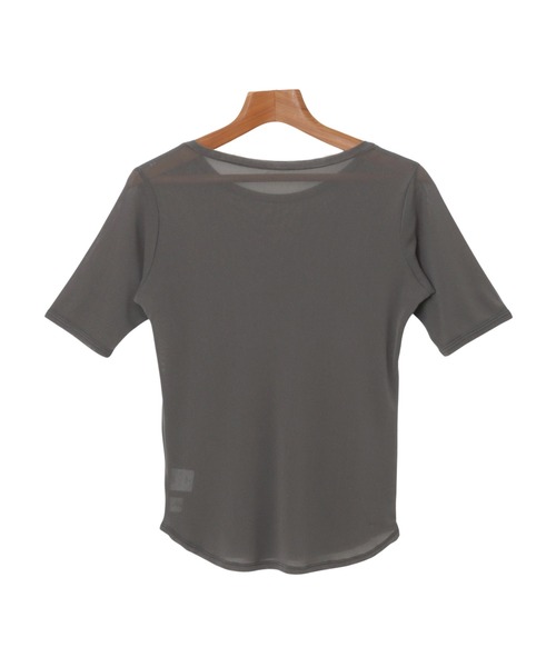 andme(アンドミー)の「コンパクト半袖シアートップス(Tシャツ/カットソー・レディース・チャコールグレー/ブラック/アイボリー/ライトピンク・FREE)」の14枚目の写真