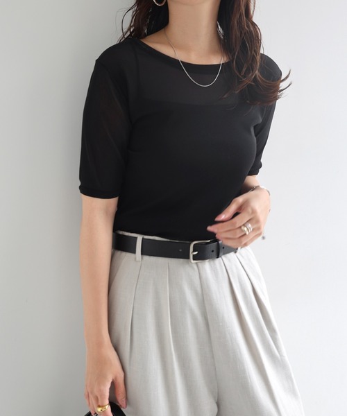 acne studios シアー　半袖トップス　シースルー　スタンプ柄パスポート acne studios シアー 半袖トップス シースルー スタンプ柄