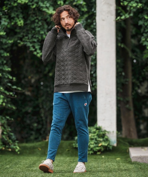 1minute 1second(ワンミニットワンセカンド)の「mlt5291-quilted half-zip pullover with heart patch ハーフジッププルオーバー(Tシャツ/カットソー・メンズ・ブラック/チャコール・S/M/L/XL)」の6枚目の写真
